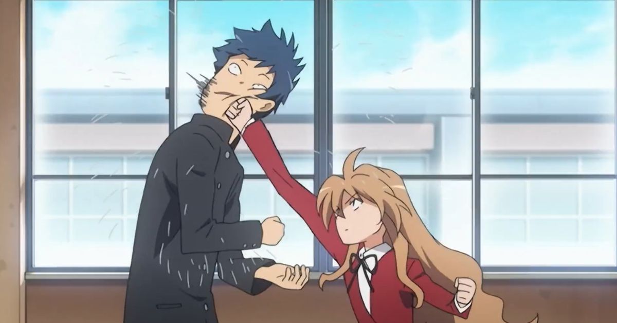Aisaka Taiga from Toradora is one of the best anime girls who throw the best punches. 