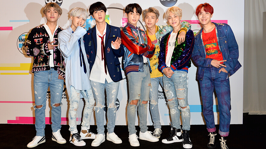 BTS members during the American Music Awards in Los Angeles, USA
