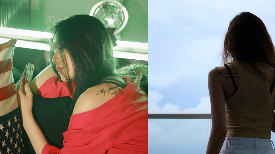 Jiyeon's tattoos from T-ara South Korean girl band