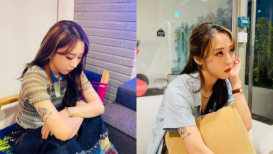 Moonbyul's tattoos from Mamamoo South Korean girl band