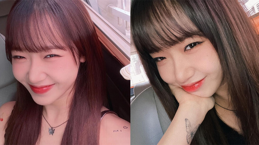 Yoojung's tattoos from Weki Meki South Korean girl band