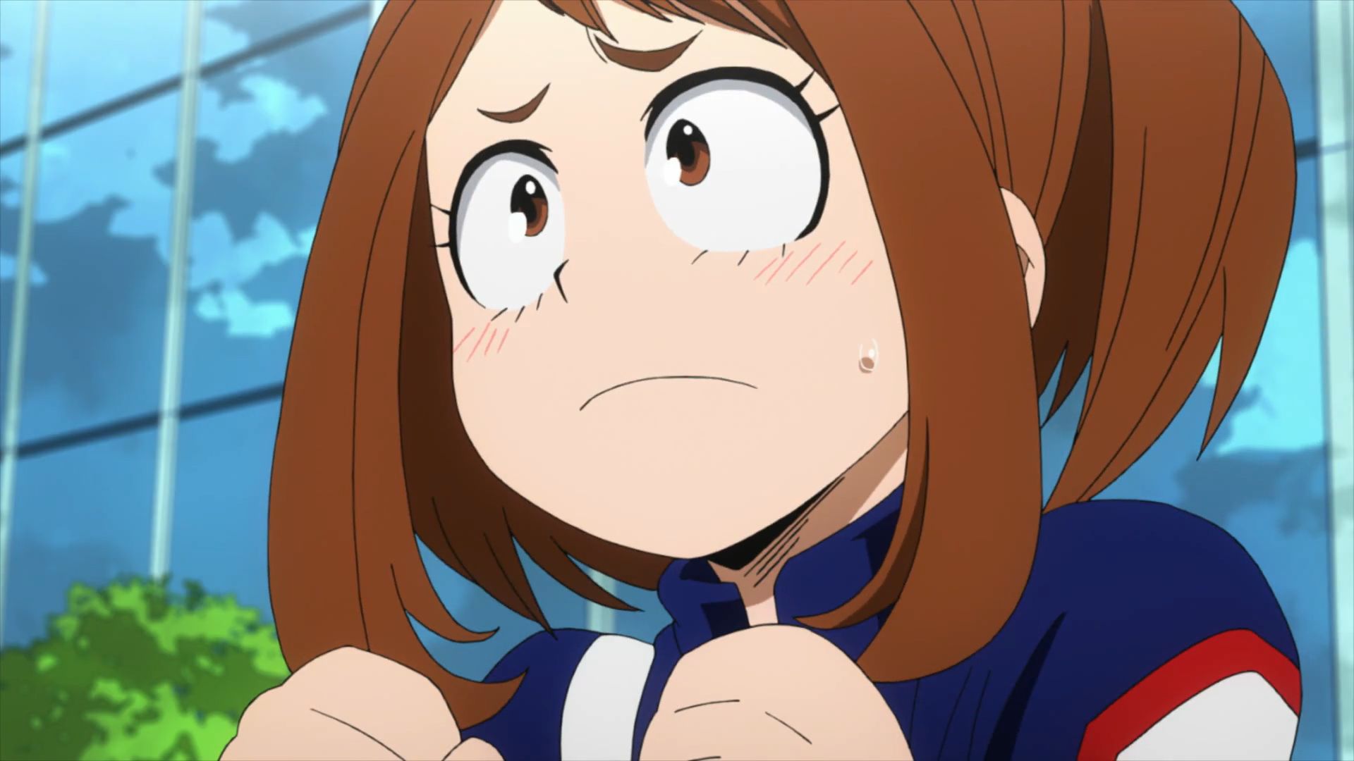 Ochaco Uraraka from My Hero Academia is one of the cute anime girls. 